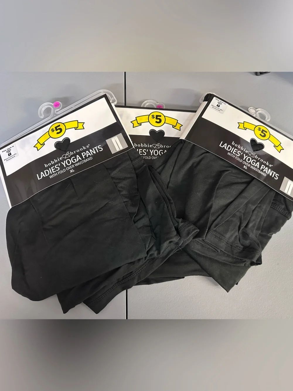 Bobbie Brooks Black Ladies Yoga Pants - 3 Pack